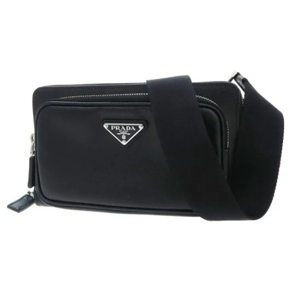Prada Saffiano Belt Crossbody Waist Bag Black